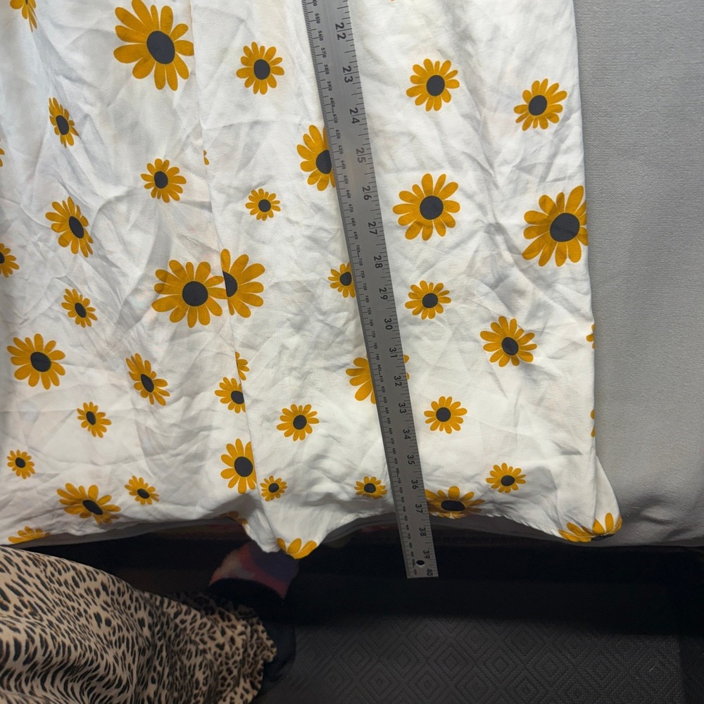 Smocked Sunflower Floral Maxi Dress Sheer Maxi Boho Picnic Romantic Size XXL - Picture 5 of 6
